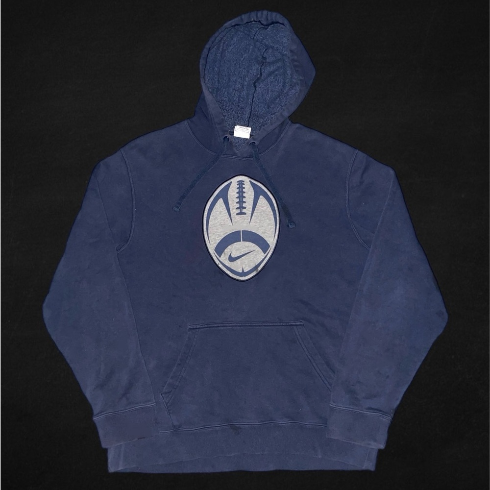 Nike Vintage Football Center Swoosh Navy Blue Pullover Hoodie